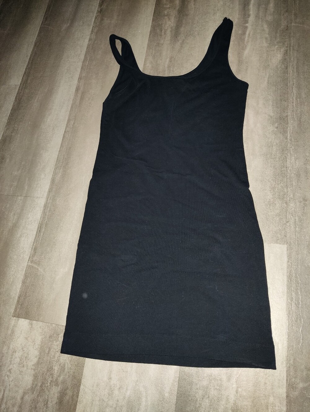 H&M Black Cotton Stretch Tank Dress Sleeveless Casual Basic Size Small